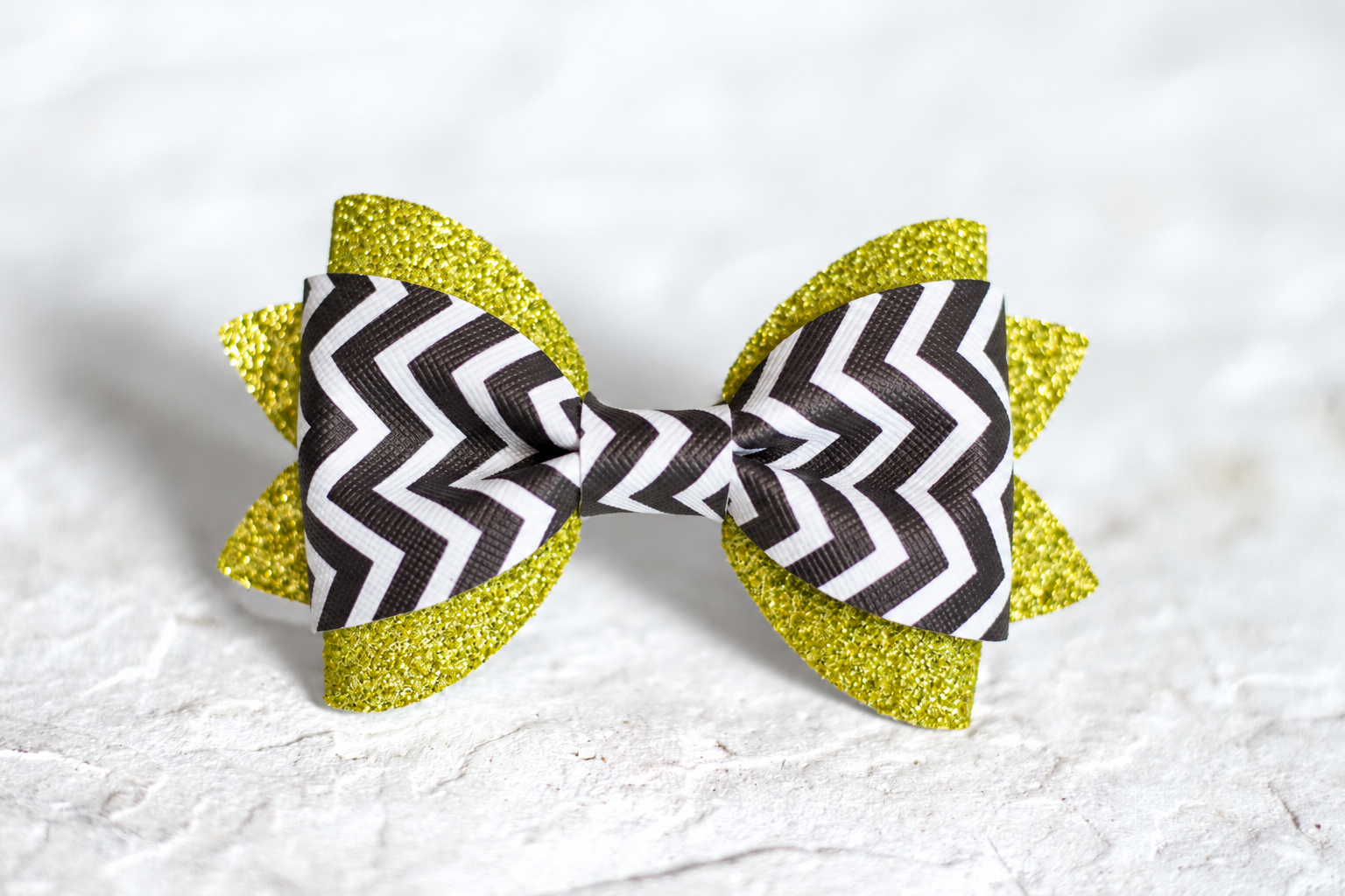 Gold Chevron Bow Tie