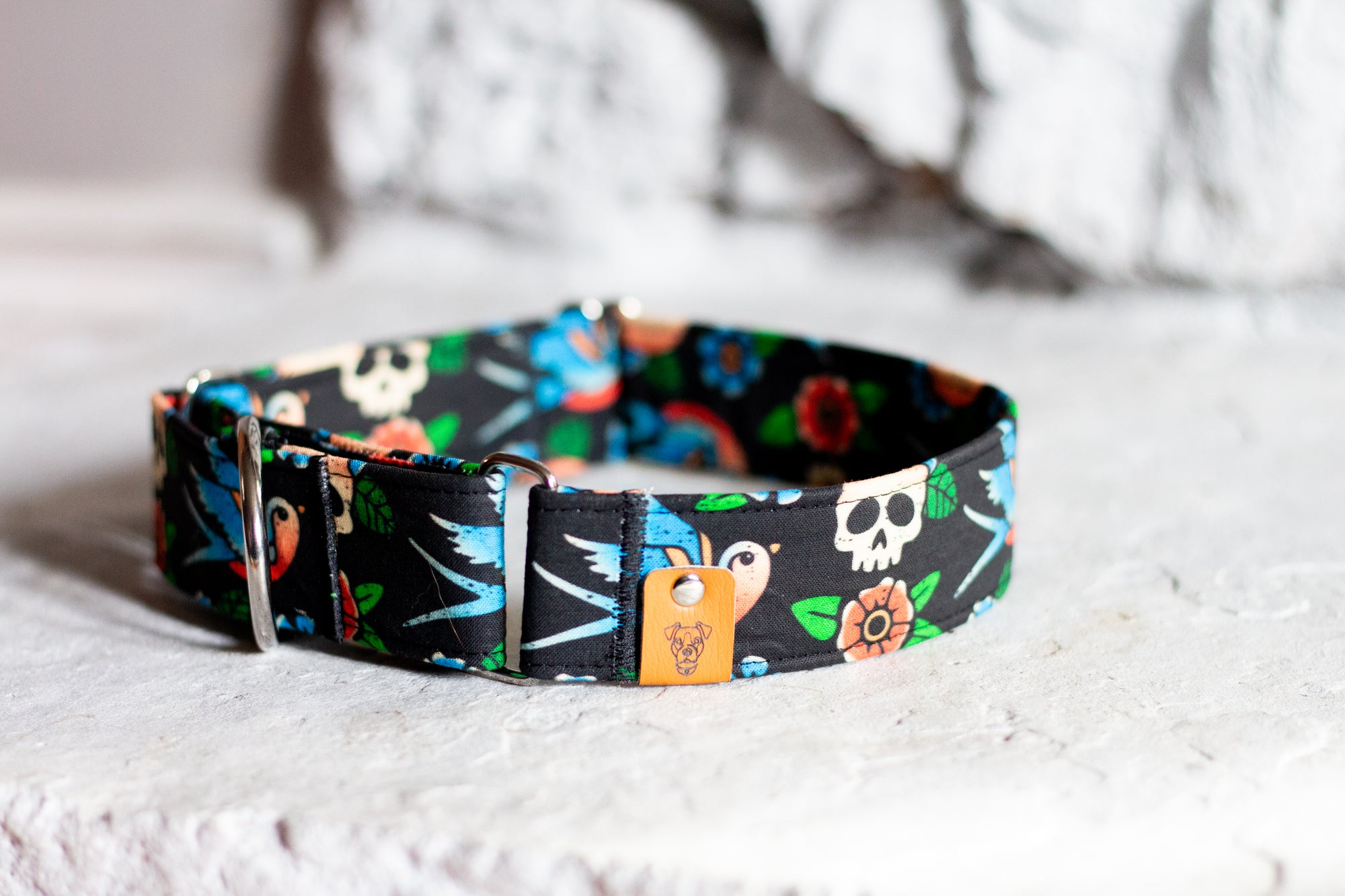 Tattoo Sparrows Martingale Collar