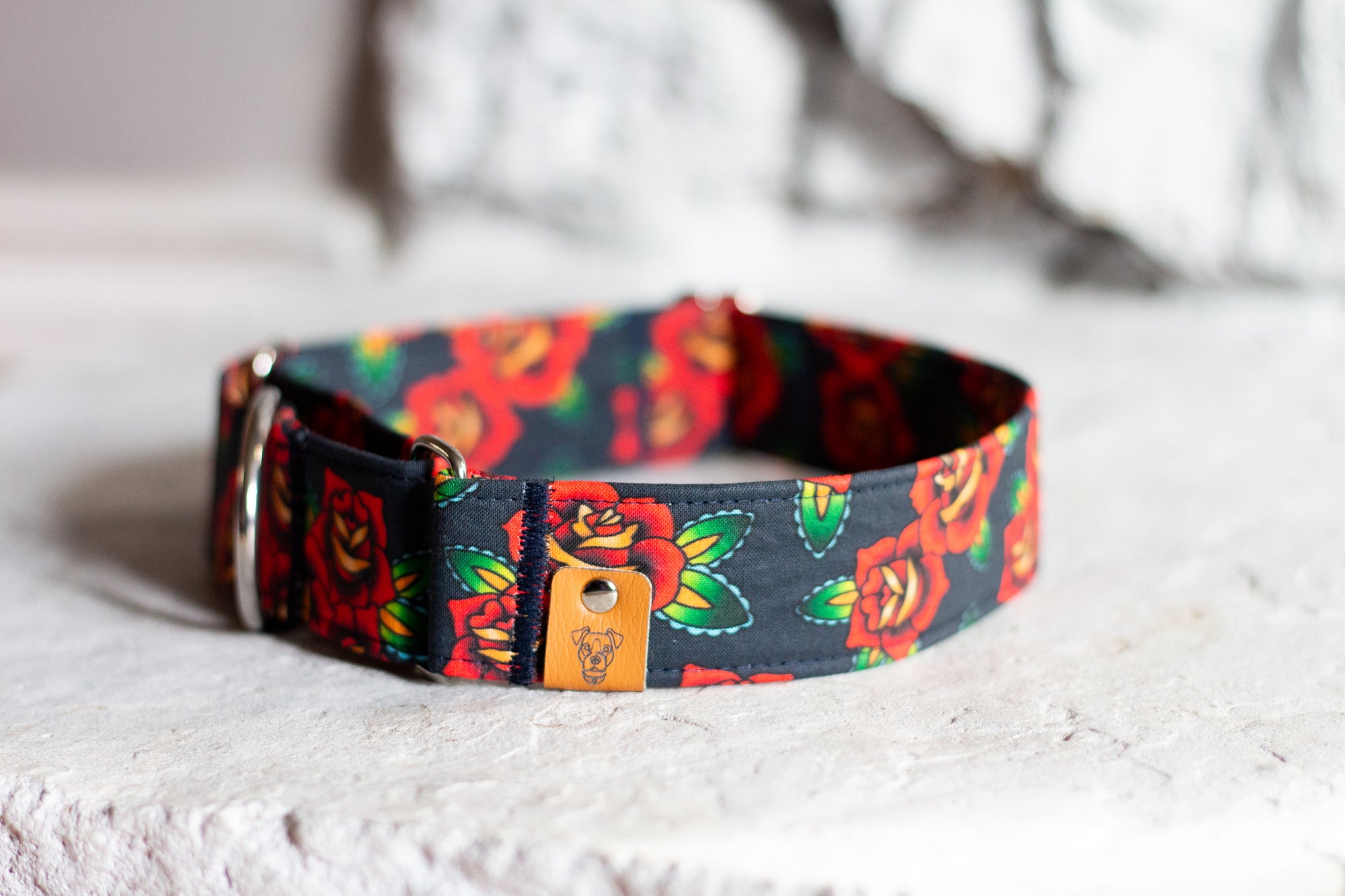 Tattoo Roses Martingale Collar