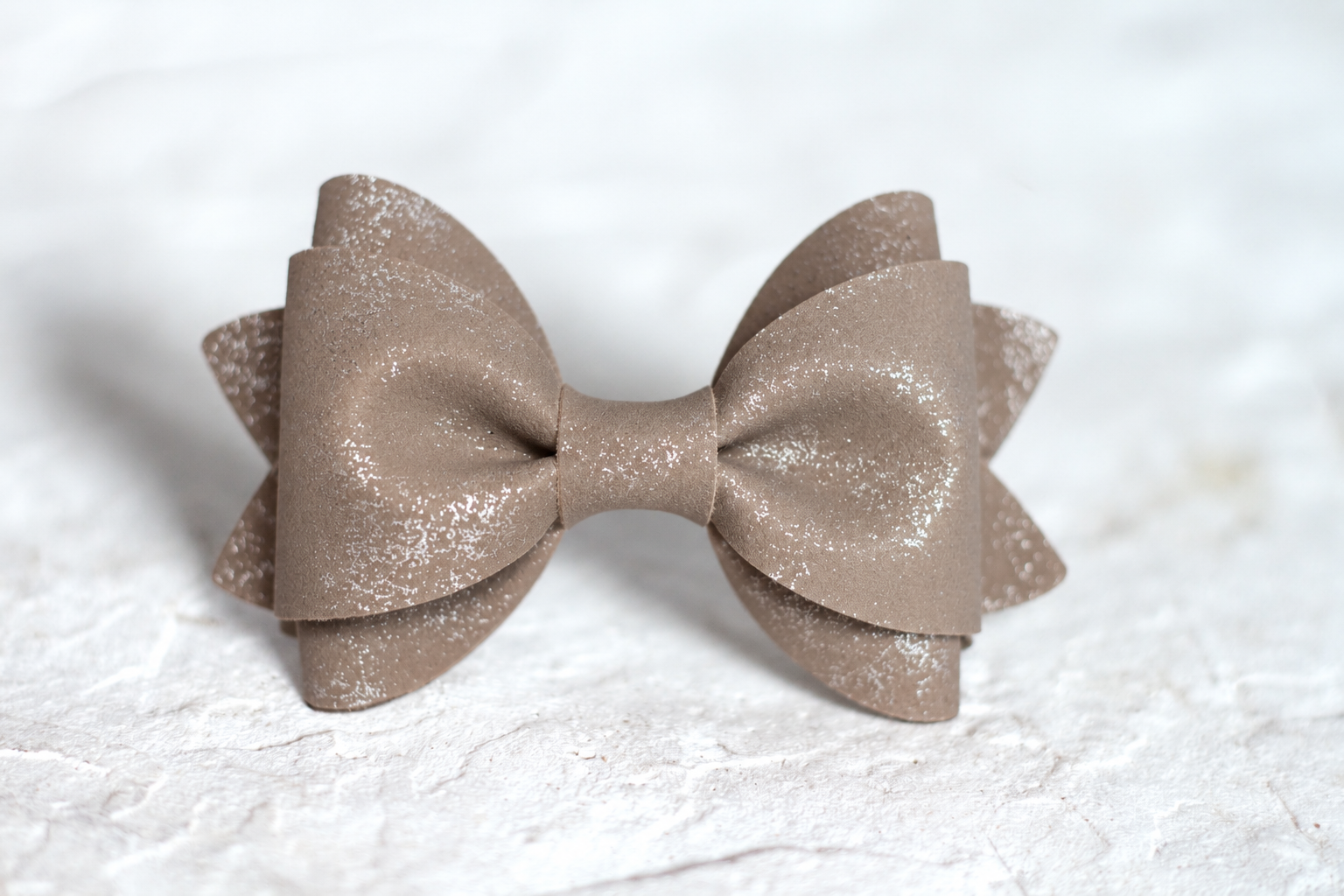 Grey Metallic Bow Tie