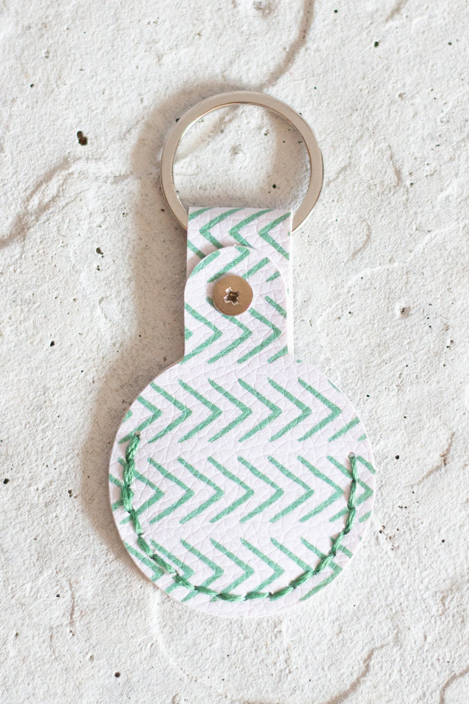 Green Chevron Air Tag Holder