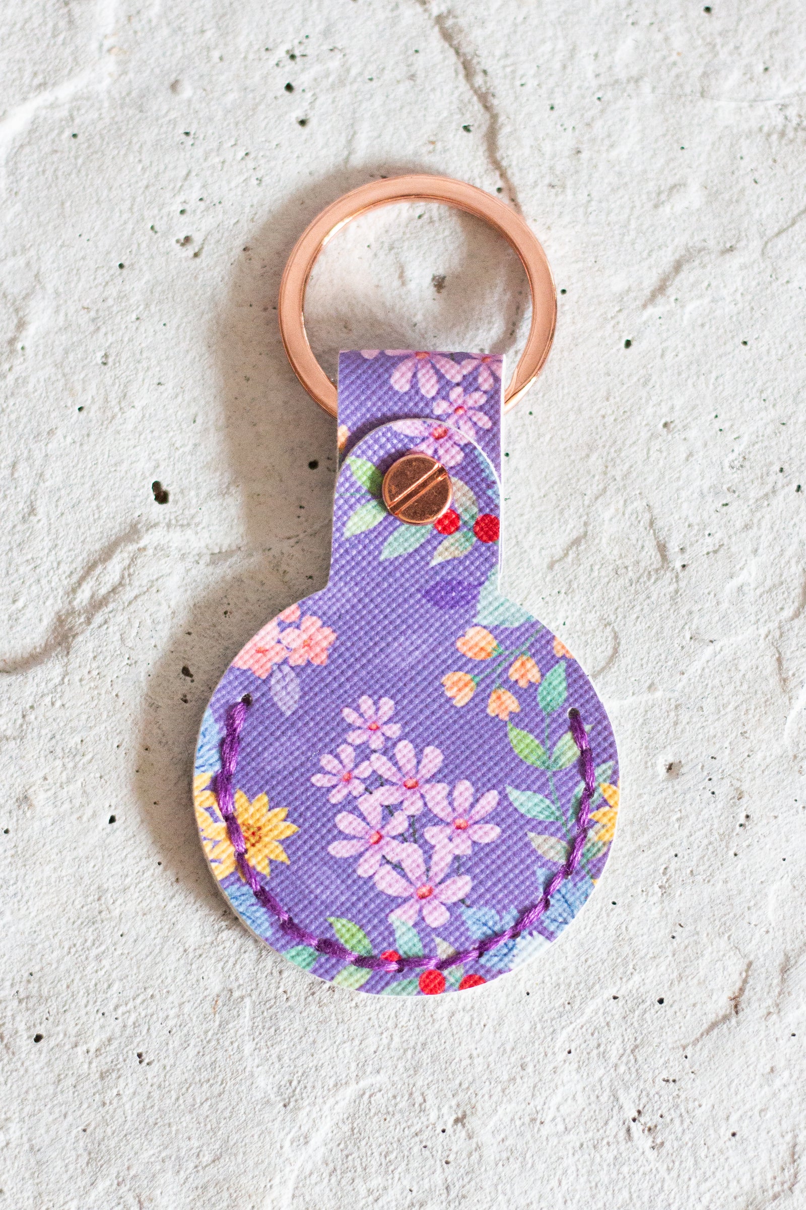 Purple Floral Air Tag Holder