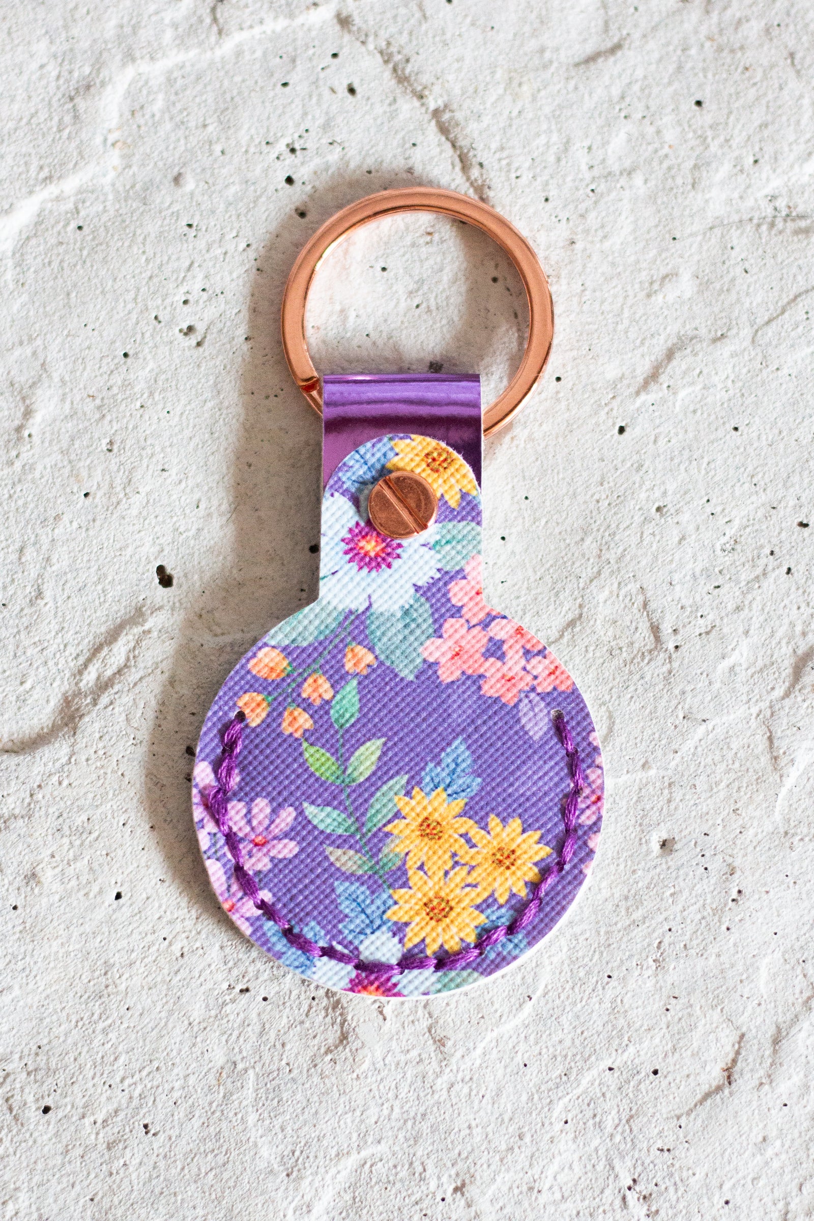 Purple Floral Air Tag Holder