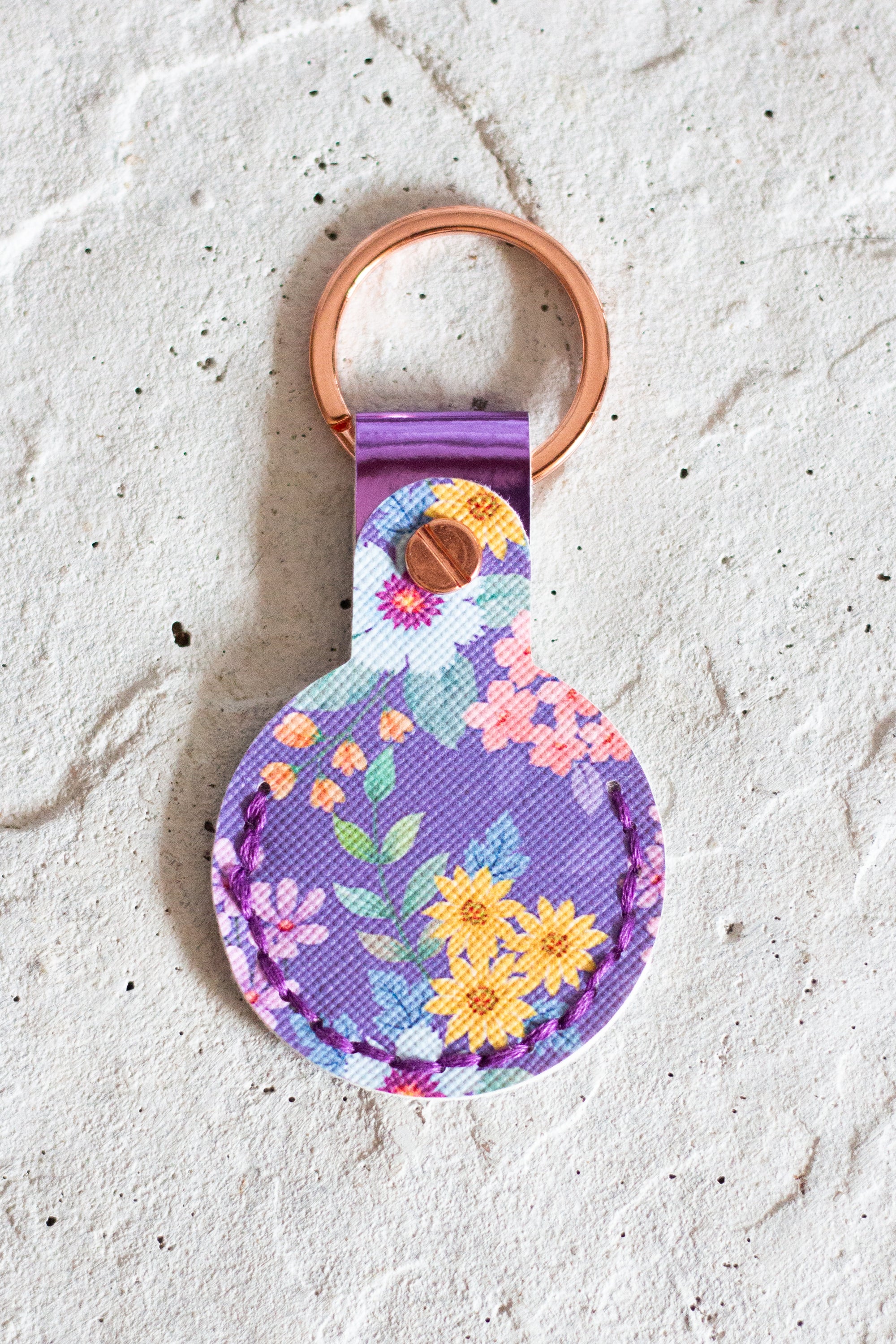 Purple Floral Air Tag Holder