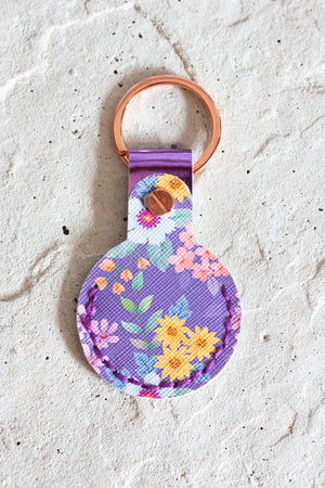 Purple Floral Air Tag Holder