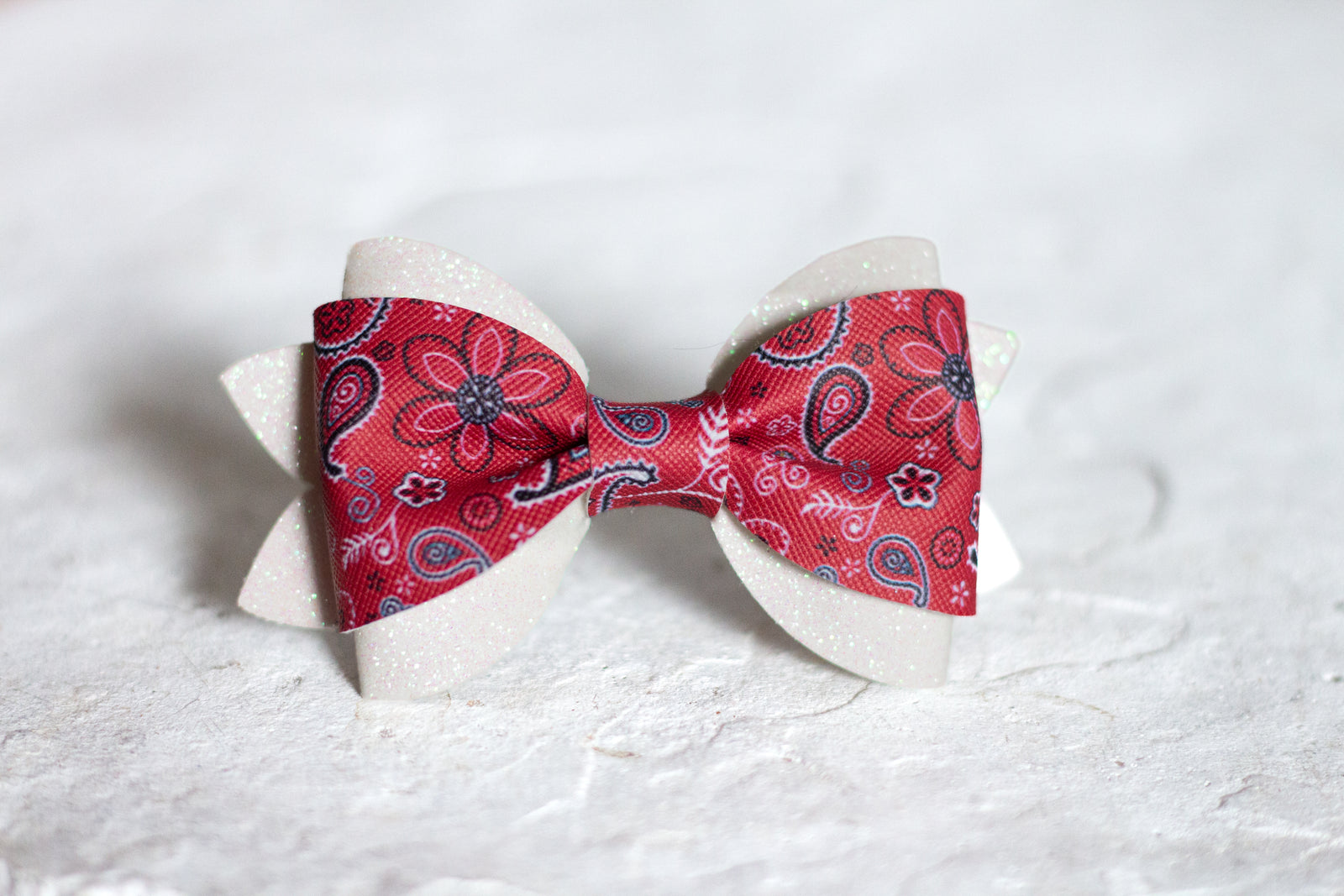 Red Paisley Bow Tie