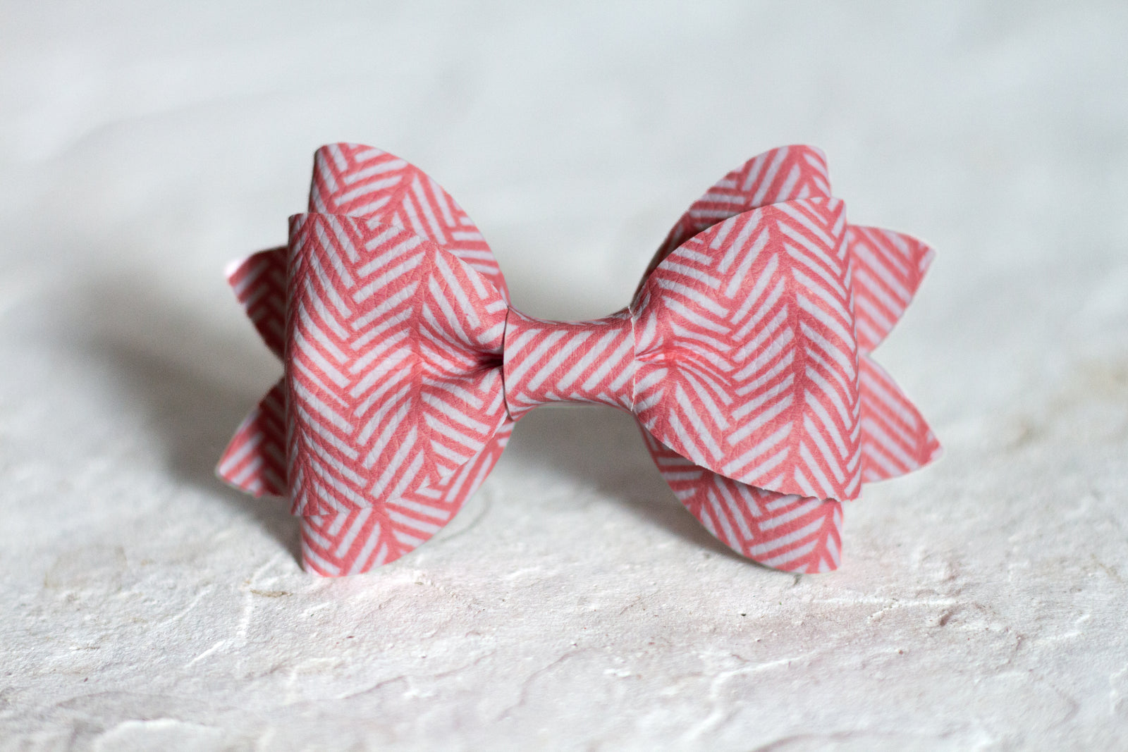 Pink Chevron Bow Tie