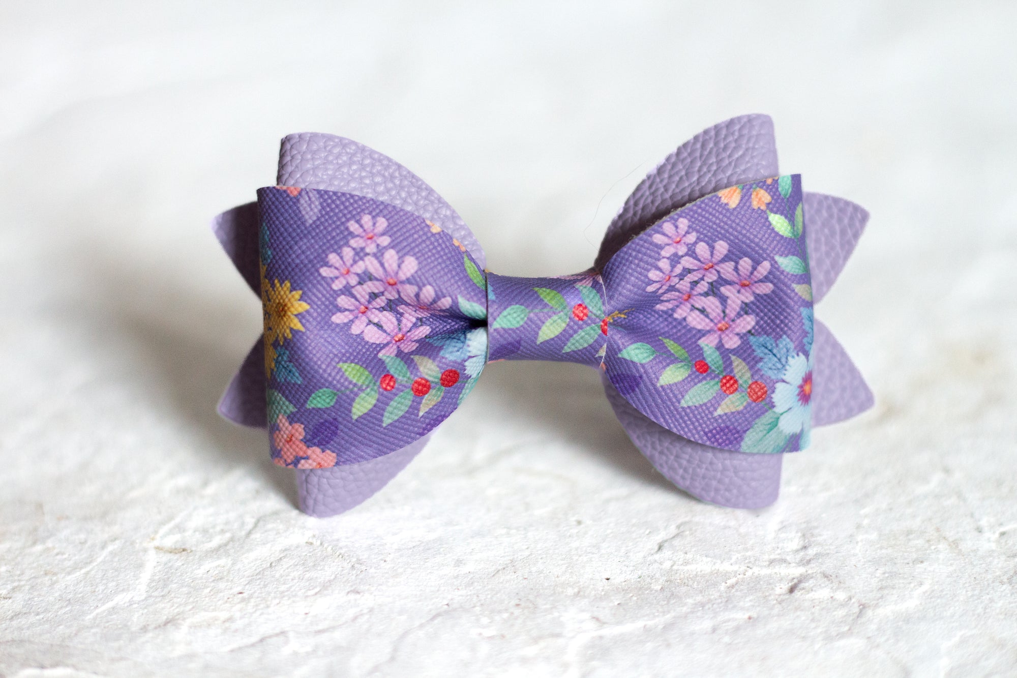 Purple Floral Bow Tie