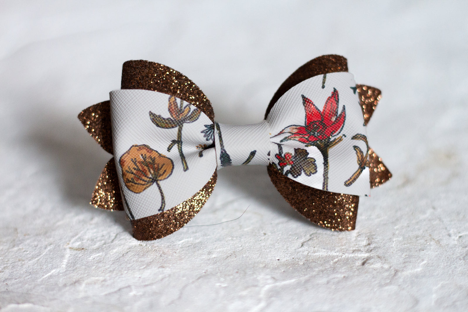 White Floral Bow Tie