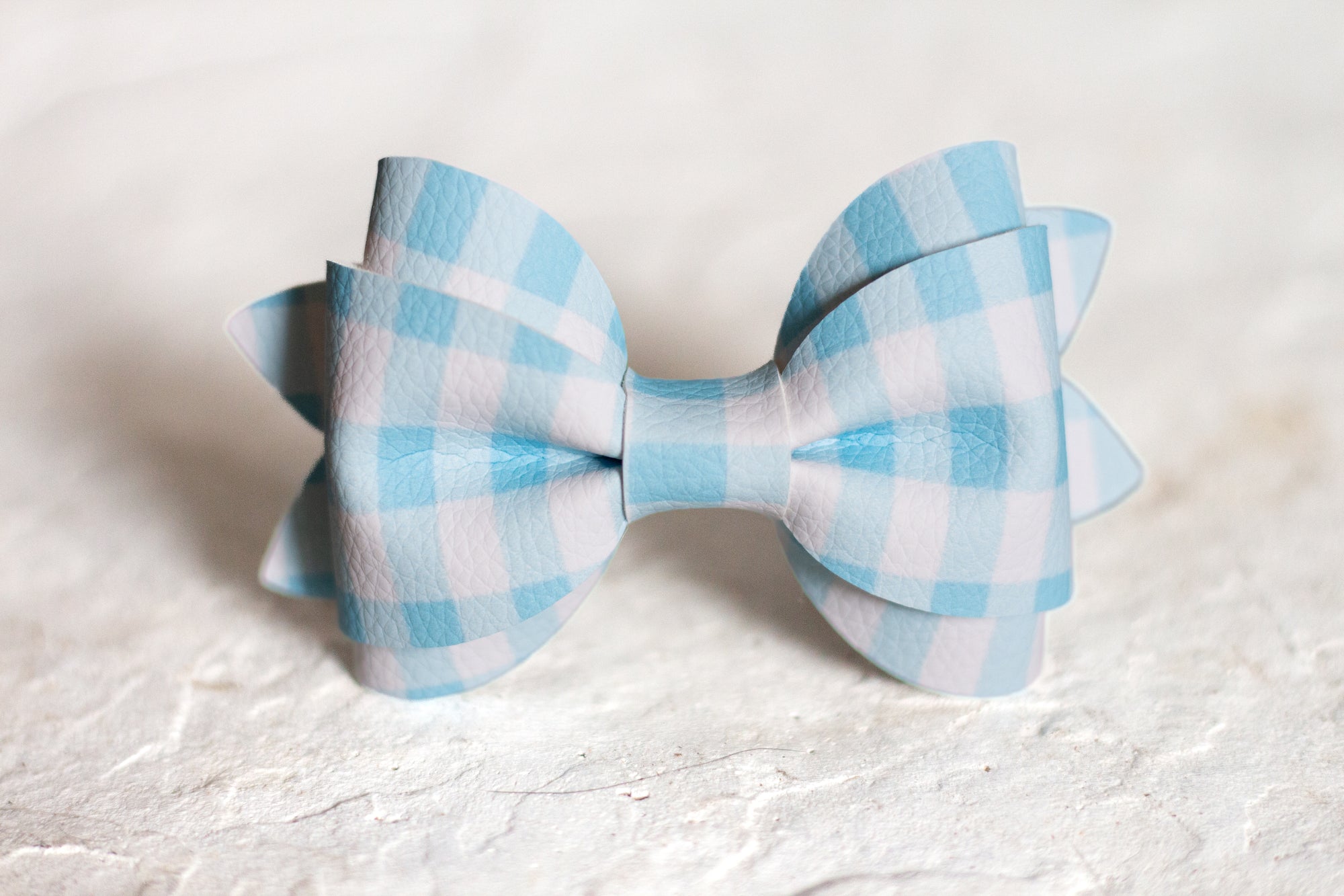 Blue Gingham Bow Tie