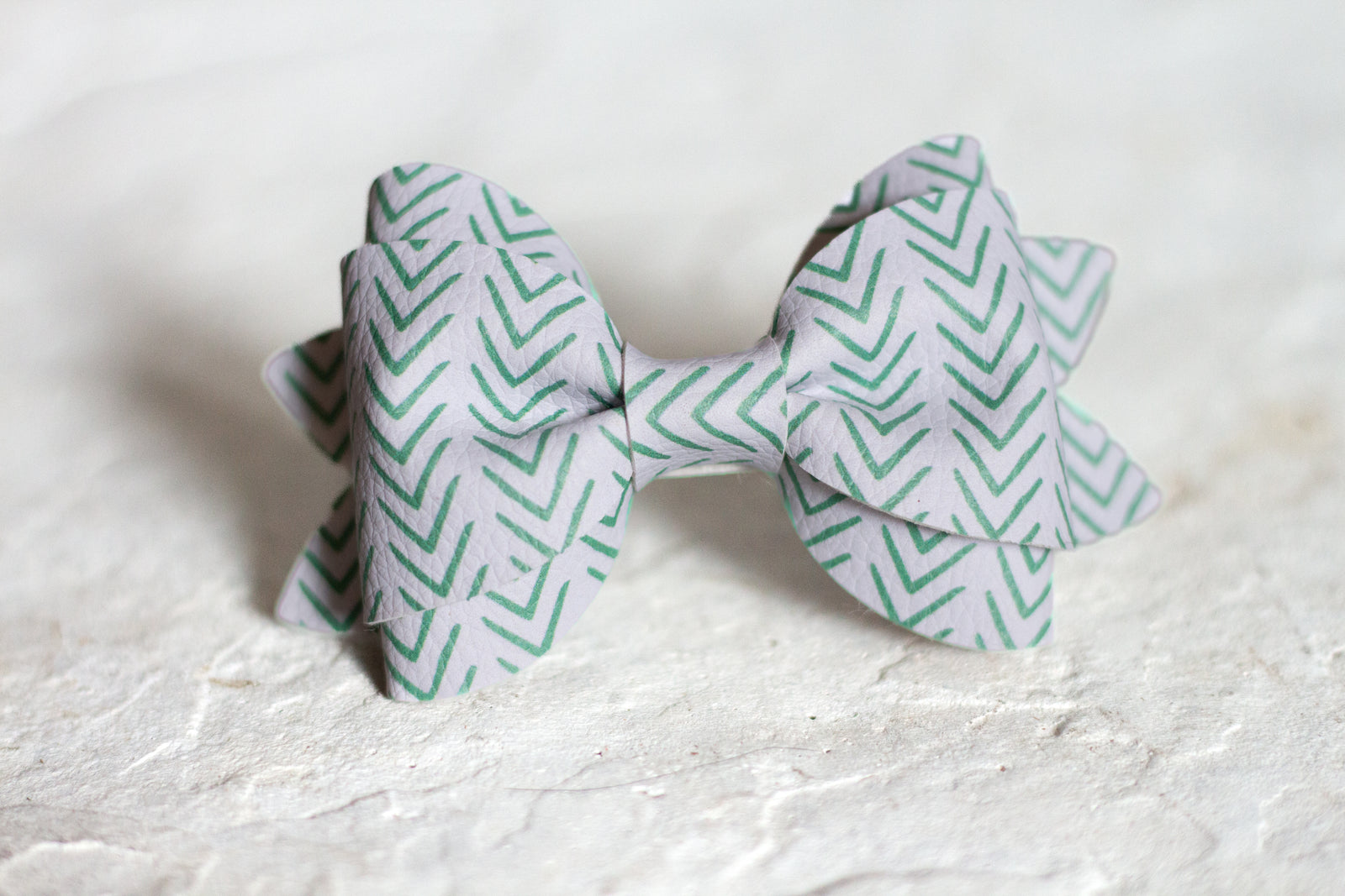 Green Chevron Bow Tie