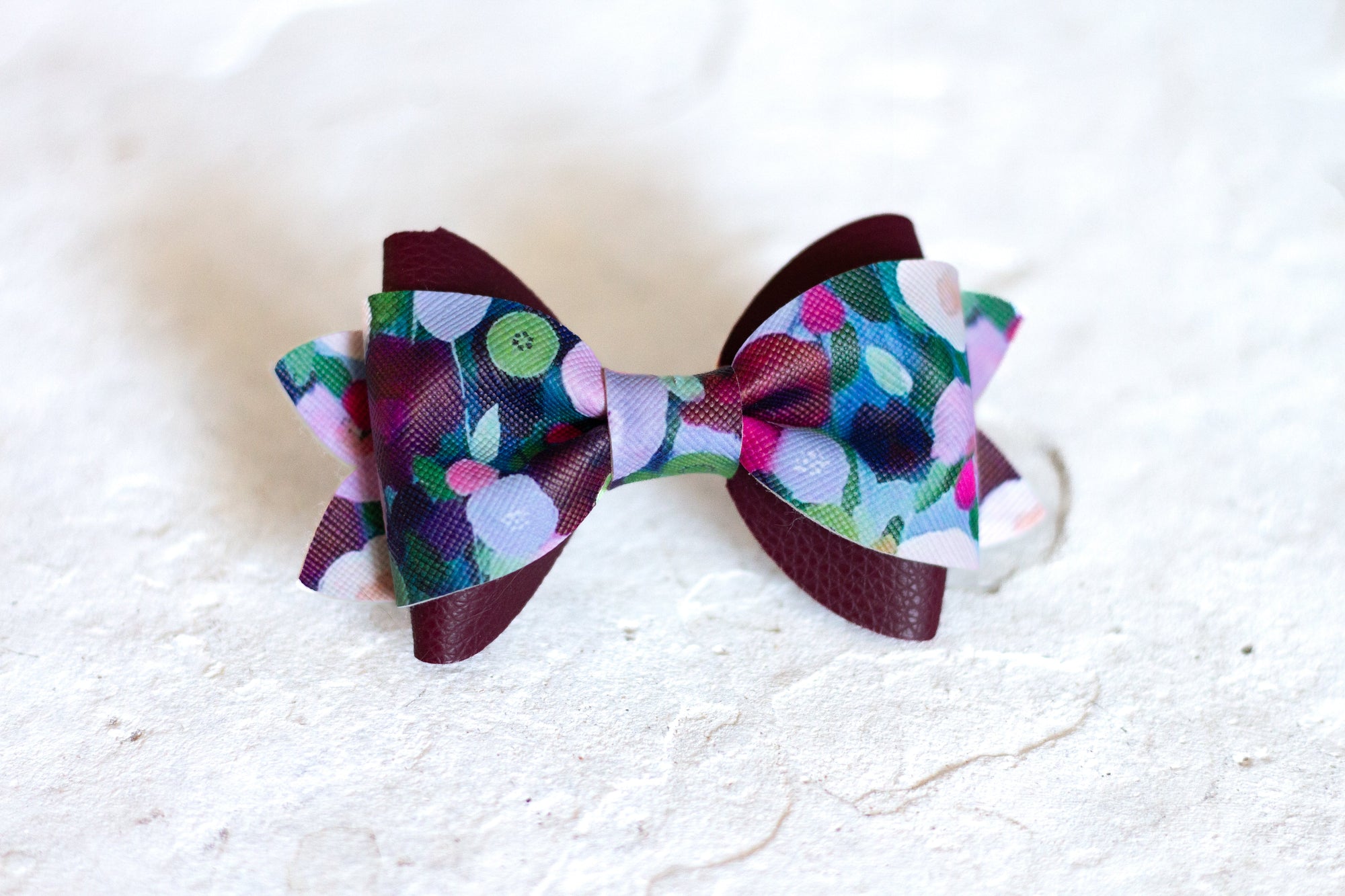 Maroon Floral Bow Tie