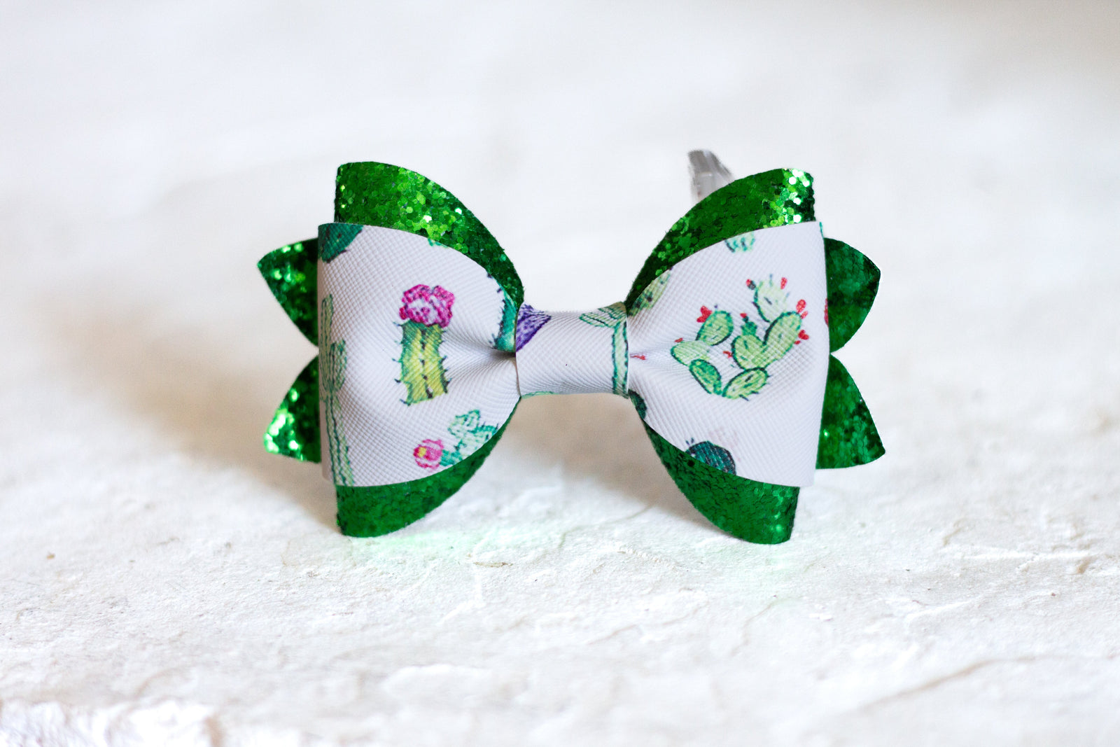 Glitter Cacti Bow Tie