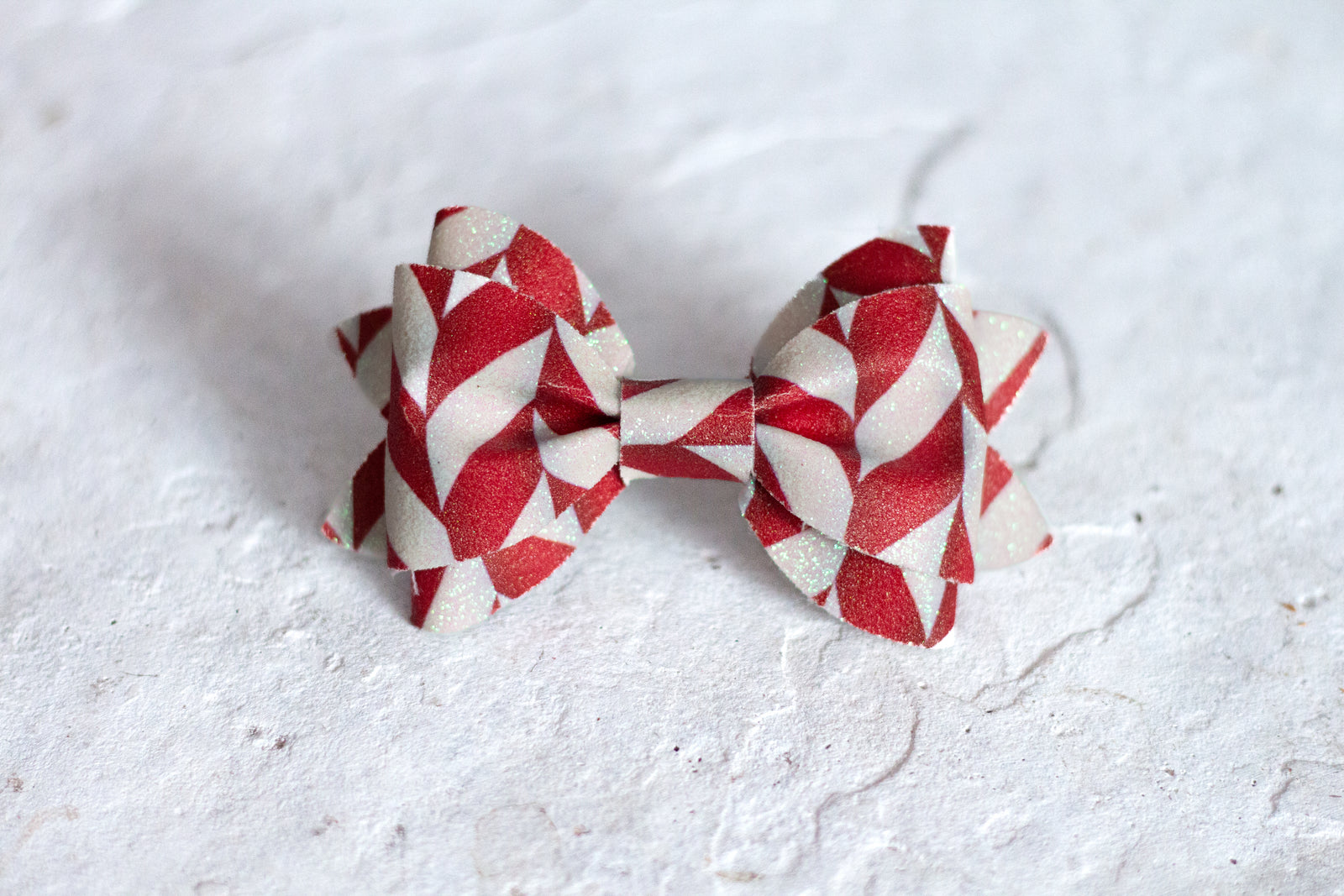 Candy Cane Glitter Bow Tie