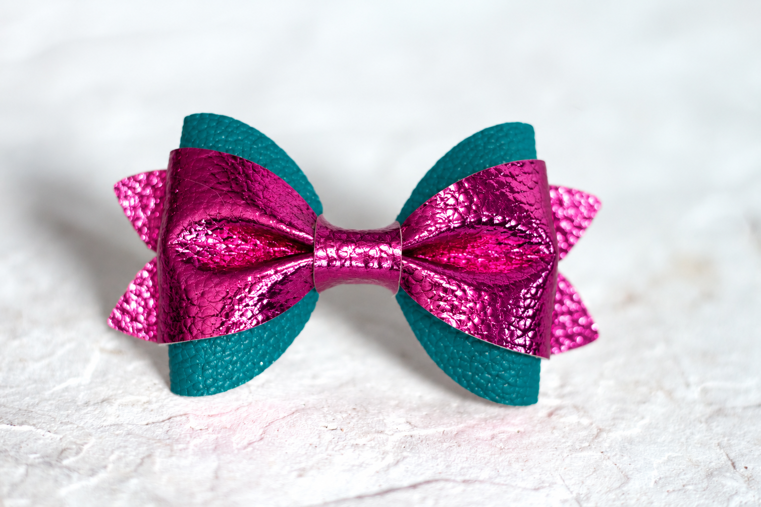 Pink Teal Bow Tie