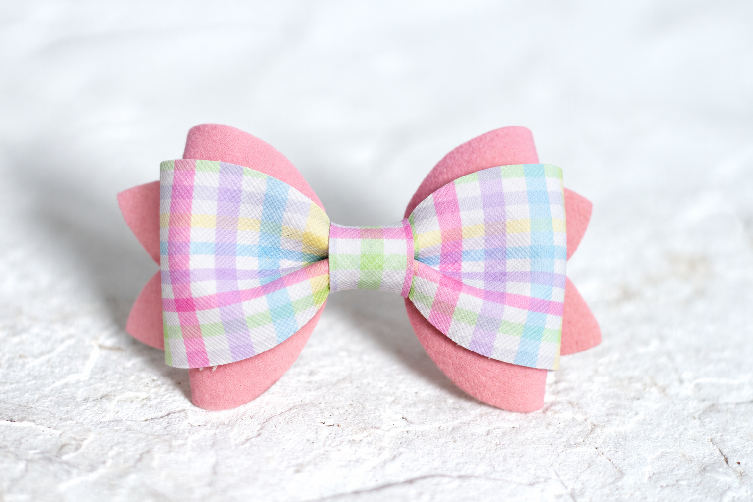 Pastel Plaid Bow Tie