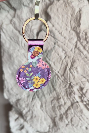 Purple Floral Air Tag Holder