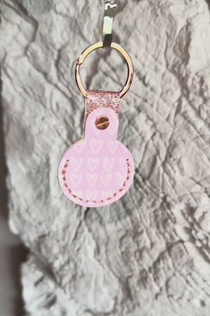 Pink Hearts Air Tag Holder