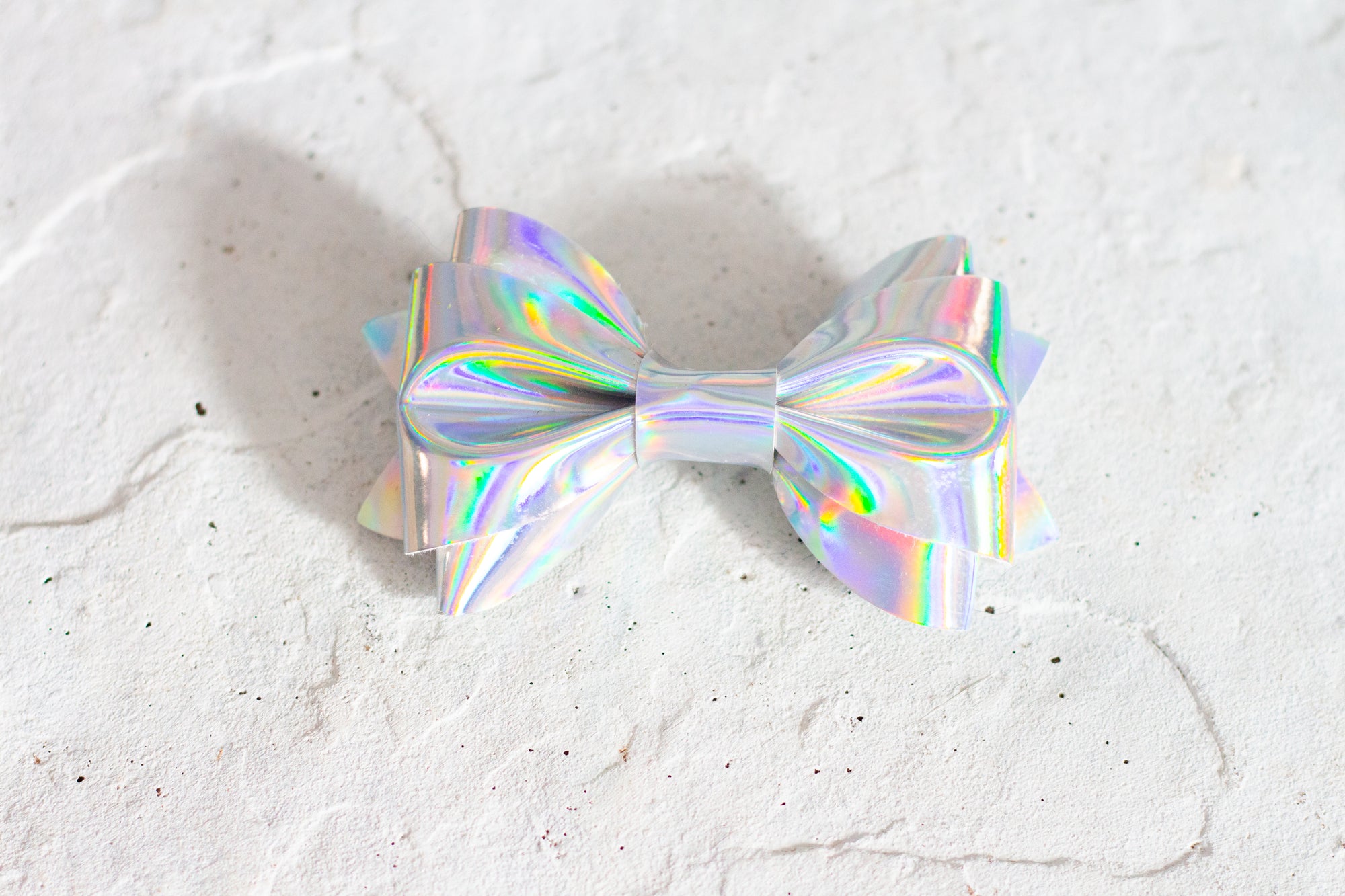 Silver Holographic Bow Tie