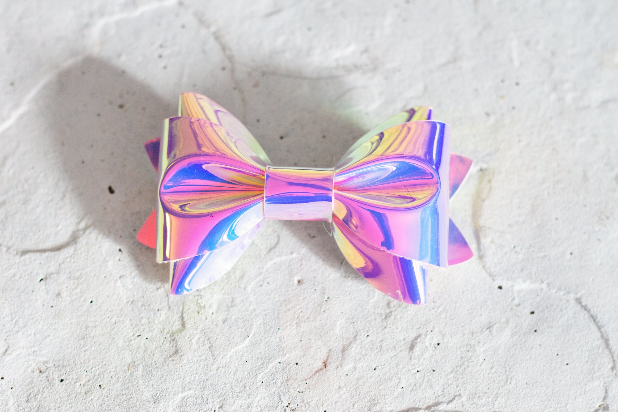 Pink Holographic Bow Tie