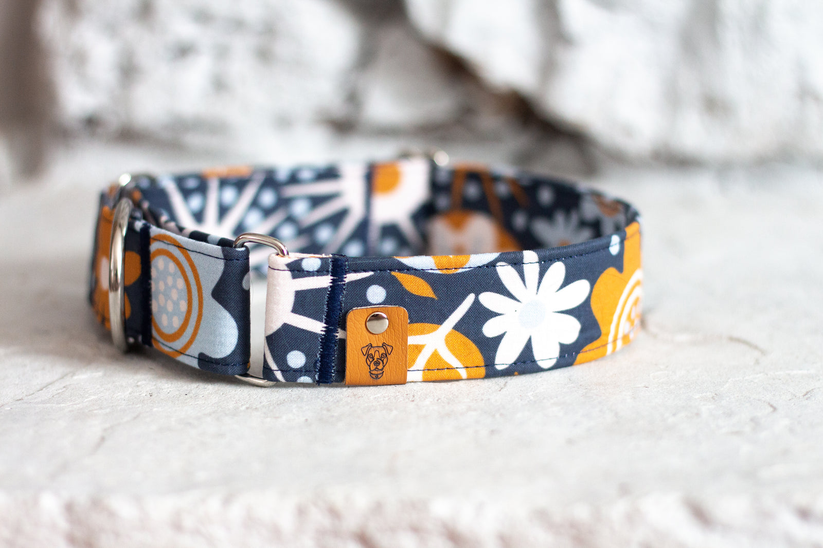 Navy Bloom Martingale Collar