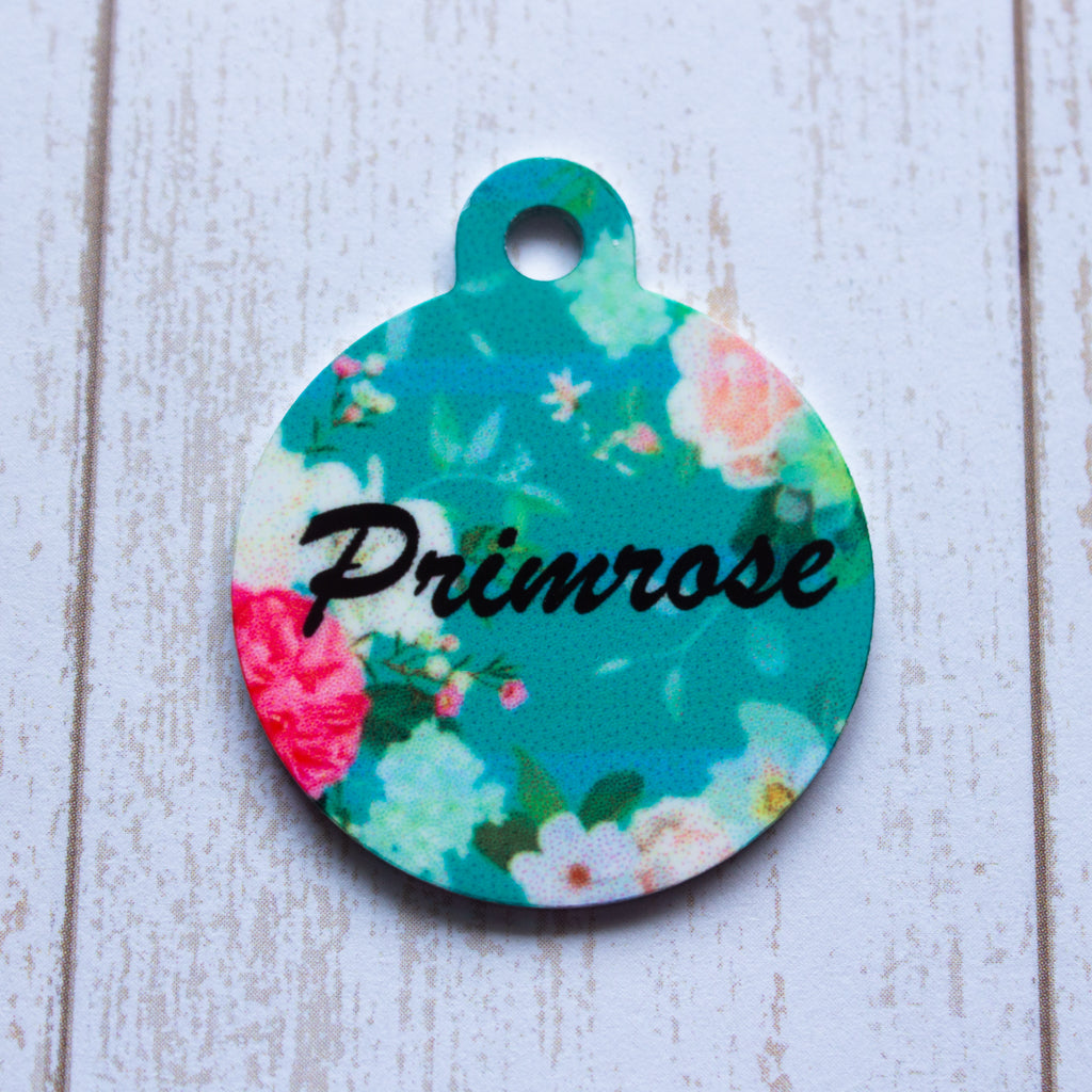 Teal Floral Pet Tag