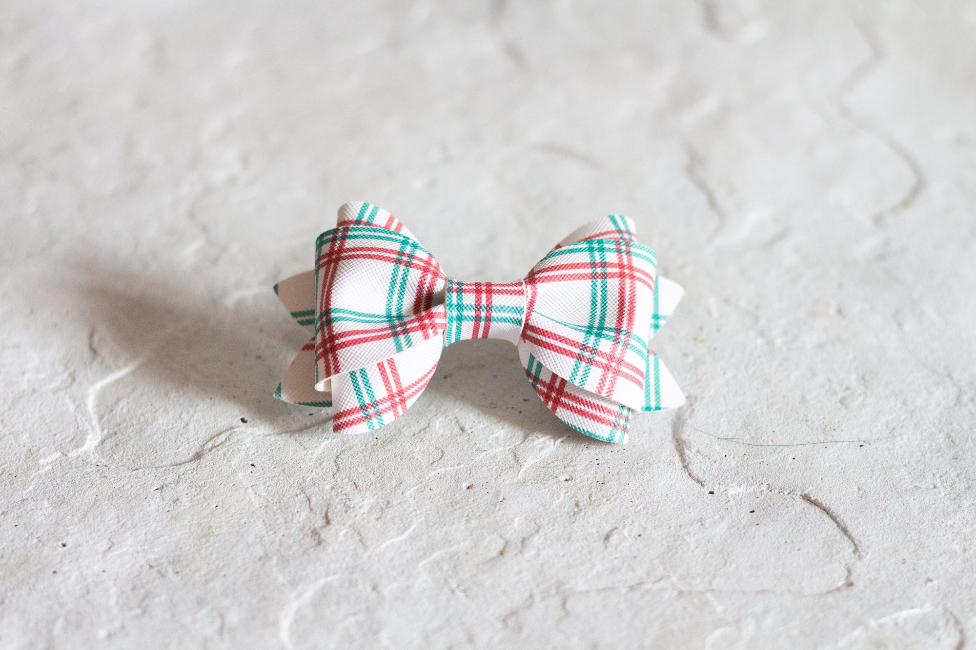 Red and Green Plaid Bow Tie