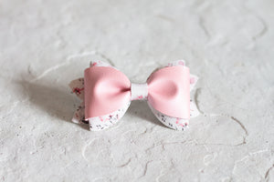 Pink Luster Foral Bow Tie