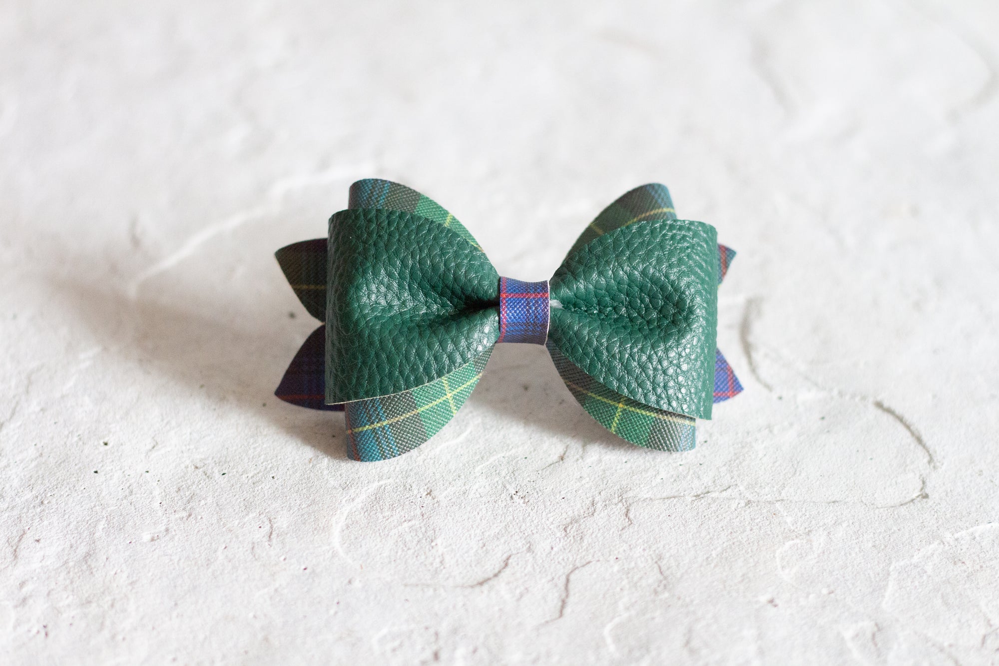 Green Plaid Bow Tie